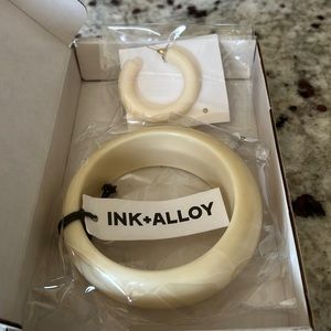 Ink + Alloy resin matching bangle and hoops